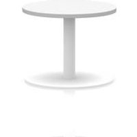 Italia 600mm Round Coffee Table White Top 475mm High White Leg