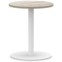 Italia 600mm Poseur Round Table Grey Oak Top 720mm High White Leg