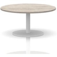 Italia Grey Oak Round Coffee Table with White Legs