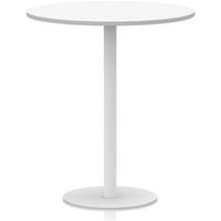 Italia 1000mm Poseur Round Table White Top 1145mm High White Leg