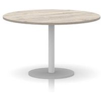 Italia 1200mm Round Poseur Table with Grey Oak Top