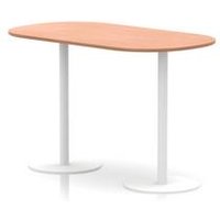 Italia 1800mm Poseur Boardroom Table Beech Top 1145mm High White Leg