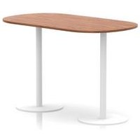 Italia 1800mm Poseur Boardroom Table Walnut Top 1145mm High White Leg