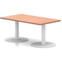 Italia Rectangular Coffee Table Beech Top White Legs