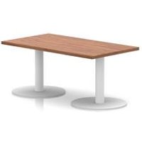 Italia Rectangular Coffee Table Walnut Top White Legs 1200x600mm