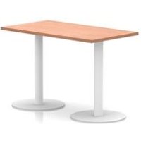 Italia Poseur Rectangular Table Beech Top White Legs