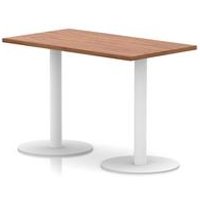 Italia 1200x600mm Rectangular Poseur Table Walnut Top White Leg
