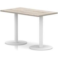 Italia Grey Oak Poseur Table with White Legs 1200x600mm