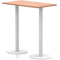 Italia Poseur Rectangular Table Beech 1145mm High White Leg