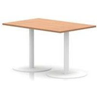 Italia 1200x800 Poseur Rectangular Table Oak Top 720mm High White Leg