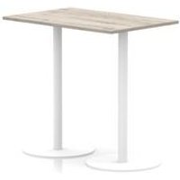 Italia 1200x800 Poseur Rectangular Table Grey Oak 1145mm High White Lg