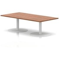 Italia 1600 x 800 Rectangular Coffee Table Walnut Top White Legs
