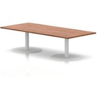 Italia 1800 x 800 Rectangular Walnut Coffee Table with White Legs