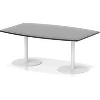 Italia 1800mm Poseur High Gloss Table Black Top 725mm High White Leg