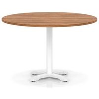 Italia 1200mm Poseur Round Table Walnut Top 750mm High White Leg Cross
