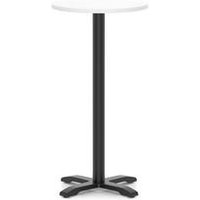 Italia 600mm Poseur Round Table White Top 1170mm High Black Leg Cross