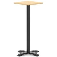 Italia 600mm Poseur Square Table Maple Top H:1170 Black Leg Cross Base