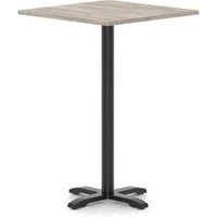 Italia 1000mm Poseur Square Table Grey Oak H:1170 Black Leg Cross Base