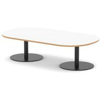 Italia 1800mm White Wood Edge Boardroom Coffee Table