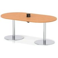 Volta 1800 Poseur Boardroom Table Power Module Beech Leg