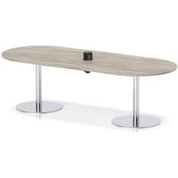 Italia Volta 2400 Poseur Boardroom Table Power Mod Grey Oak Silver Leg