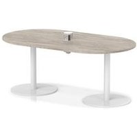 Volta 1800 Poseur Boardroom Table Power Mod Grey Oak Leg