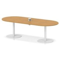 Italia Volta 2400 Poseur Boardroom Table Power Module Oak White Leg