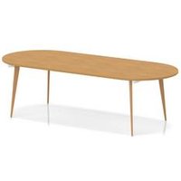 2400mm Oval Boardroom Table Oak Top Wooden Splayed Leg