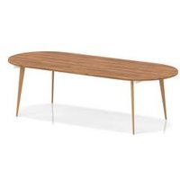 2400mm Oval Boardroom Table Walnut Top Wooden Splayed Leg