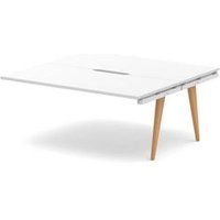Oslo 1600mm B2B Office Bench Desk Ext Kit White Top White Frame