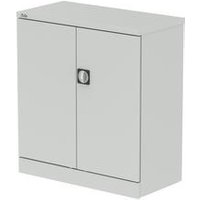 Qube Stationery 1000mm 2-Door Cupboard Light Grey With Shelf QS2045