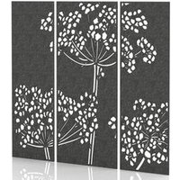 SCH! Wildflower Acoustic Wall Panels - Graphite Charcoal (3 Pack)