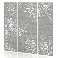 SCH! Acoustic Hanging Wall Panels - Pine Effect, Pebble Light Grey (3 Pack)