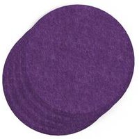 Sch Acoustic Wall Tile - Set of 4 - Bevelled Edge - Circle - Plum