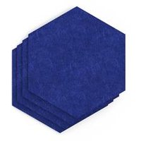 Sch Acoustic Wall Tile - Set of 4 - Square Edge - Hexagon - Cobalt