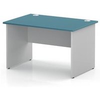 Impulse 1200mm Dark Teal Office Desk with White Panel Legs