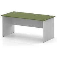 Impulse 1600mm Moss Green Office Desk with White Panel Legs