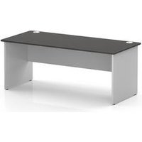 Impulse 1800mm Carbon Grey Office Desk with White Panel Legs
