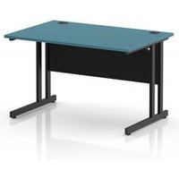 Impulse 1200 x 800mm Dark Teal Office Desk with Black Legs
