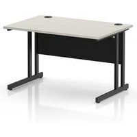 Impulse 1200 x 800mm Dove Grey Office Desk with Black Cantilever Legs