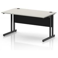 Impulse 1400mm Dove Grey Office Desk with Black Cantilever Legs