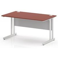 1400 x 800 Office Desk Brick Red Top Cantilever Leg