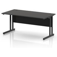 Impulse 1600mm Carbon Grey Office Desk with Black Cantilever Legs