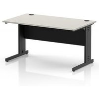Impulse 1400mm Dove Grey Office Desk with Black Legs