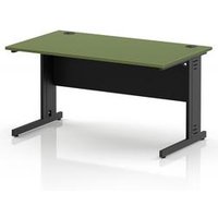 Impulse 1400mm Moss Green Office Desk with Cable Management