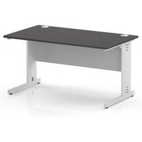 1400 x 800 Office Desk Carbon Grey Top Cable Managed Leg