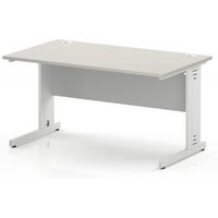 1400 x 800 Office Desk Dove Grey Top Cable Managed Leg