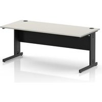 Impulse 1800mm Dove Grey Office Desk with Black Legs