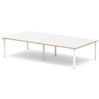 Evolve + 3200 Rectangular Boardroom Table White Wood Edge White Frame