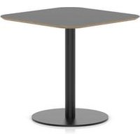 Brixworth 800mm Square Coffee Table Black Top Black Leg Disc Base Med